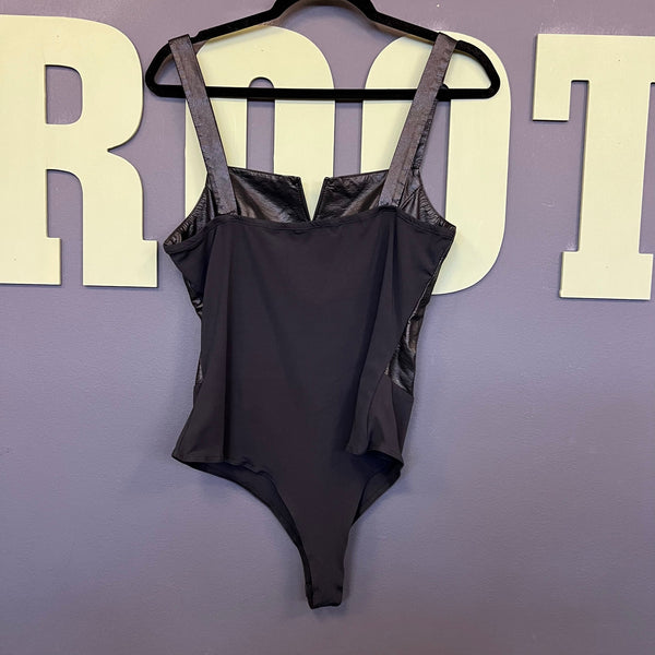 TCEC Boutique Faux Leather Bodysuit Large