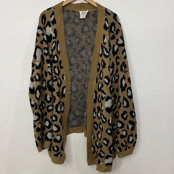 Fantastic Fawn Leopard Heavyweight Cardigan Size 2XL