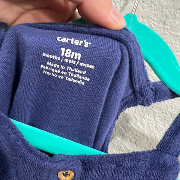 Carter's Navy Blue French Terry Sleeveless Dress Size 18 Mo.