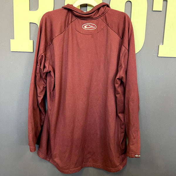 Drake Waterfowl Maroon Quarter Zip Pullover XL