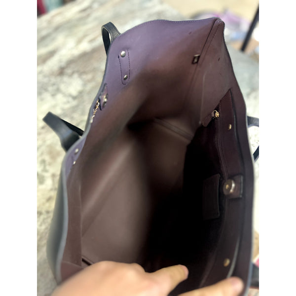 Coach City Zip Tote Bag Black Pebbled Leather