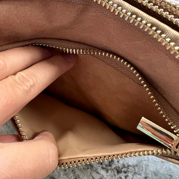 NWOT Brown Faux Leather Crossbody