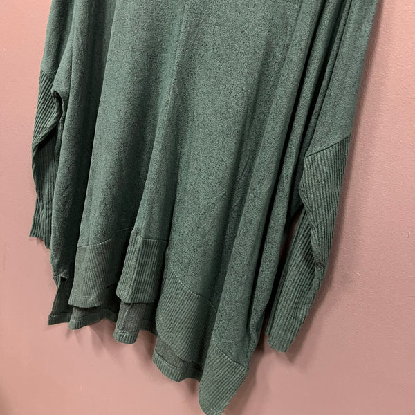 Women's Dark Green Heather V-Neck Tunic Top Size XL