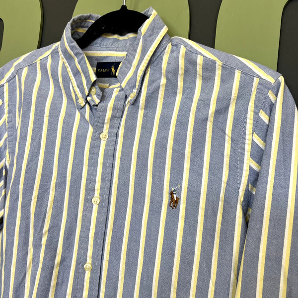 Ralph Lauren Blue Label Cotton Button Down Blue + Yellow Small