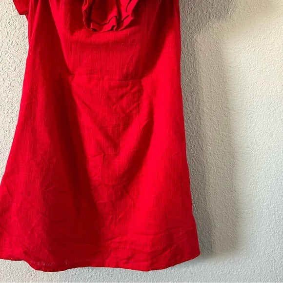 Selfie Leslie Red Ruffle Mini Dress Medium