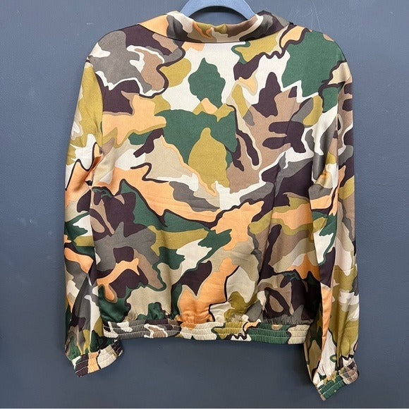 Jealous Tomato Old School Camo Retro Silk Quarter Zip Pullover Small