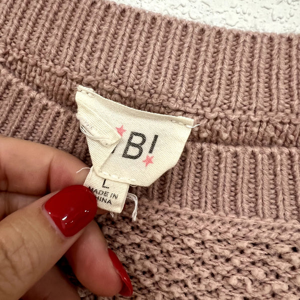 BiBi Mauve Tan Knit Sweater Size Large