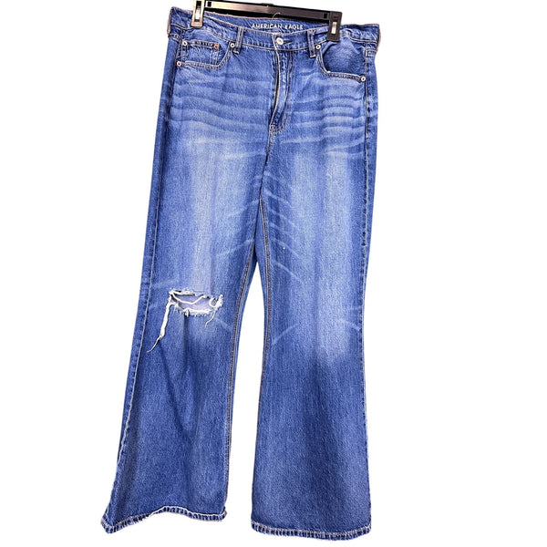 American Eagle Women's Low Rise Baggy Flare Jeans Size 12