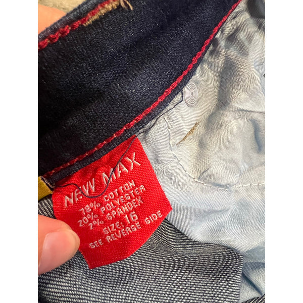 New Max Dark Wash Distressed Skinny Jeans Size 16