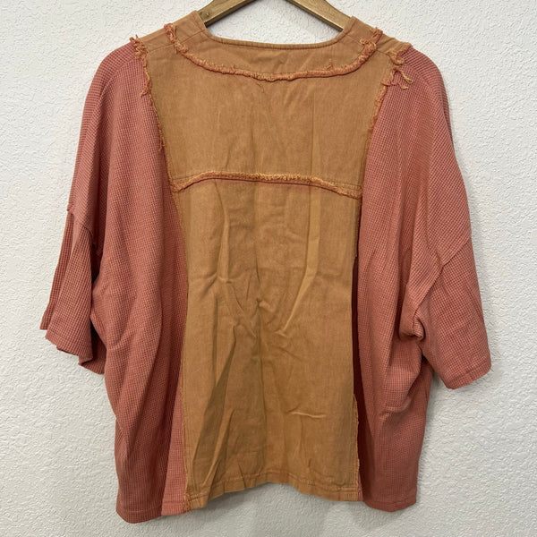 POL Two Tone Orange Canvas + Pink Waffle To Size Medium