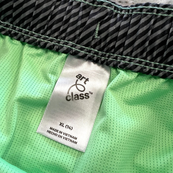 Art Class Light Green Lined Swim Trunks Boys Size XL (14)