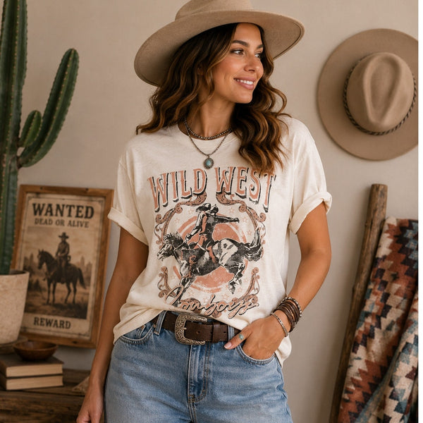 Lotus Fashion Wild West Graphic Tee Size Medium