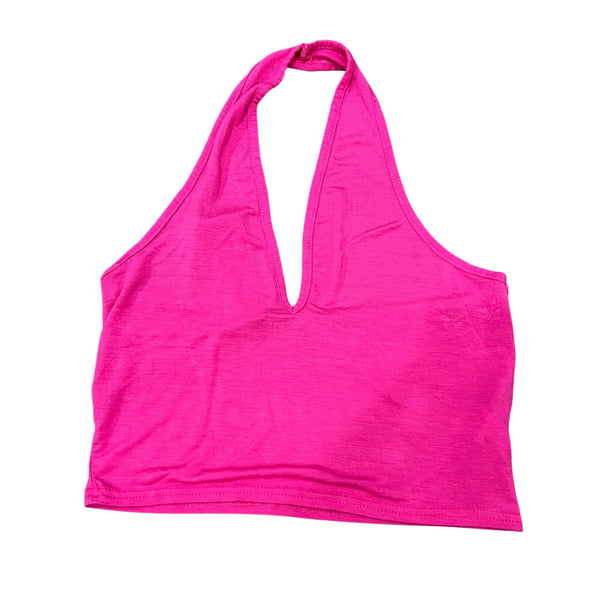 NWT Boohoo Pink Halter Top Size 8 Tall