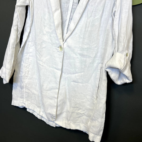 NWT Halston 100% Linen White Blazer Size Medium