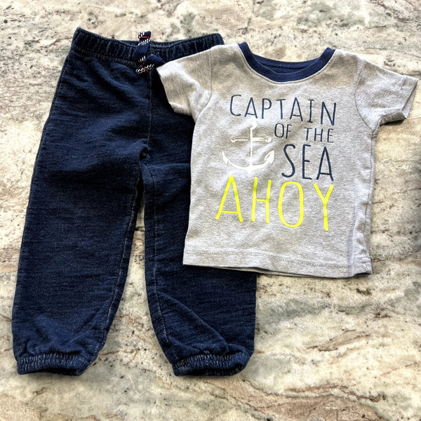 Carter's Captain of the Sea Two Piece Set Size 18 Mo