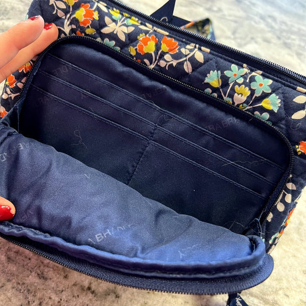 Vera Bradley Chandelier Floral Triple Zip Hipster Crossbody Bag