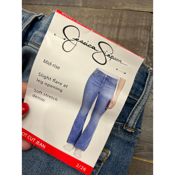 NWT Jessica Simpson Mid Rise Boot Cut Jeans Size 26