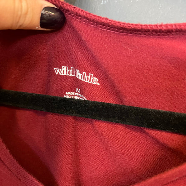 Wild Fable Red V-Neck Basic Crop Top Medium