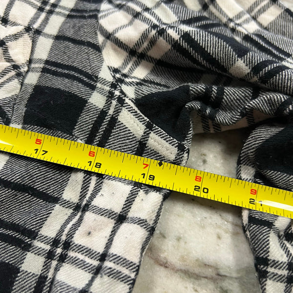 Dip Black + White Women's Button Down Flannel Large