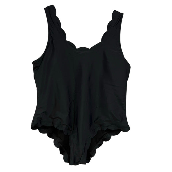 Women's Black Scalloped One Piece Swimsuit 2XL