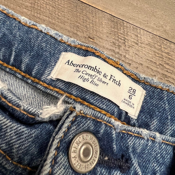 Abercrombie High Rise Cutoff Denim Shorts Size 6