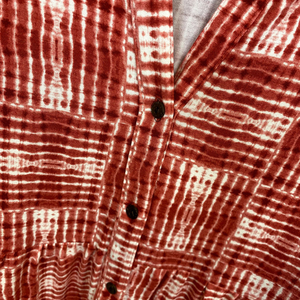 Wonderly Red + White Plaid Short Sleeve Blouse Women's Large