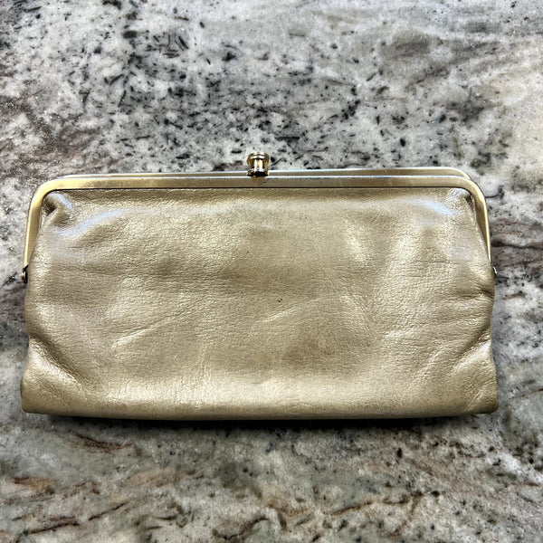 Hobo Metallic Gold Clutch Wallet