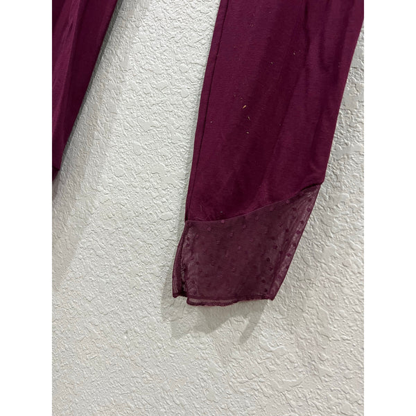 Victoria's Secret Butter Soft Maroon Lace Bottom Leggings Large