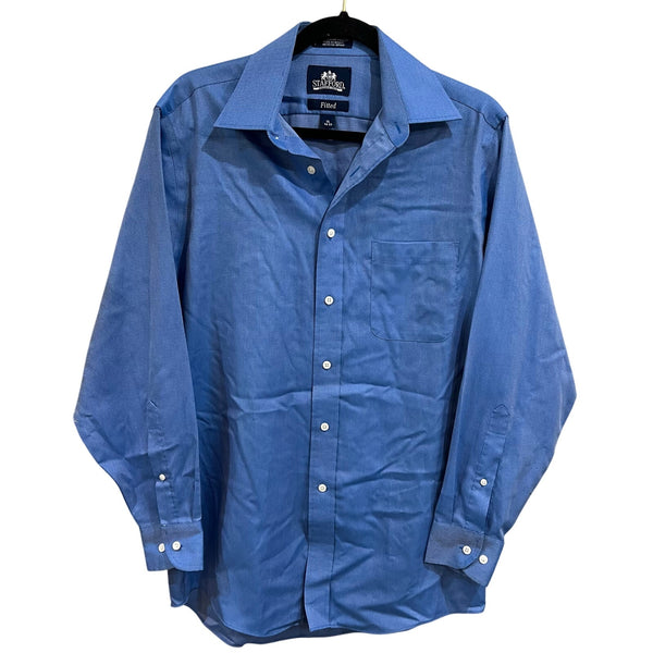 Stafford Men's Blue Button Down Dress Top Size 15