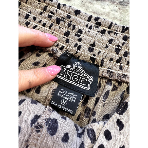 Angie Leopard Flowy Office Casual Pants Size Medium