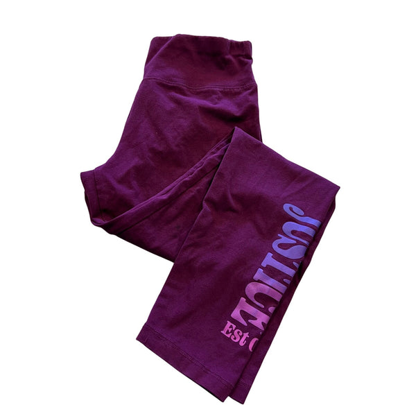 Justice Girls Dark Plum Leggings Size Large