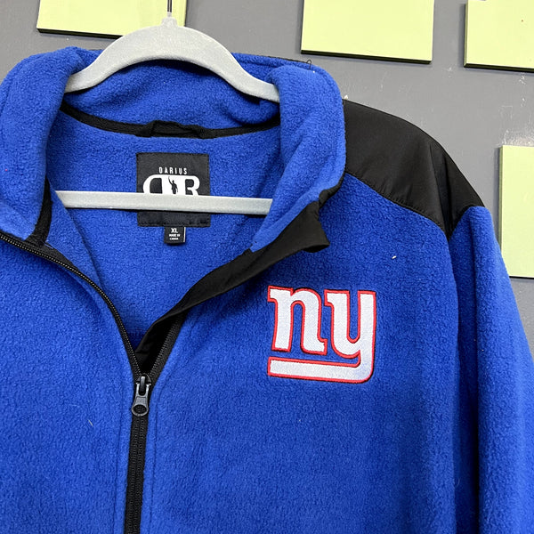 Men's New York Giants Full Zip Royal Blue Fleece Jacket XL