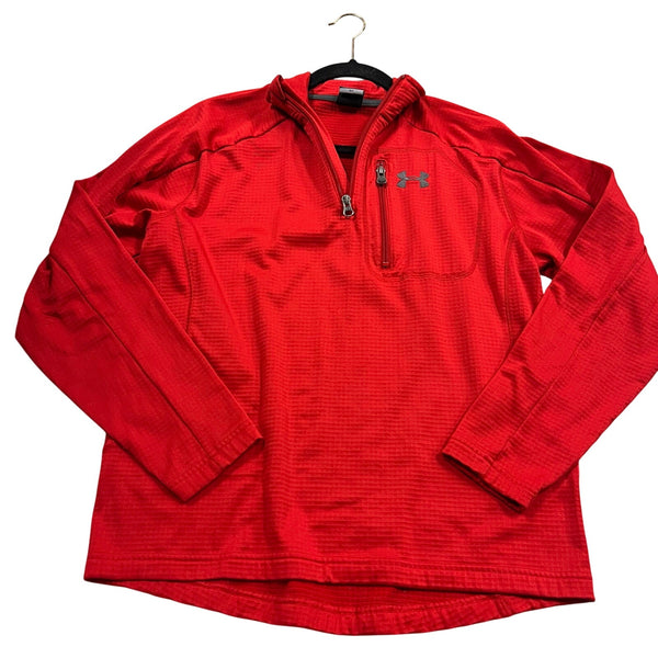 Under Armour Men's Red Quarter Zip Pullover Size Small