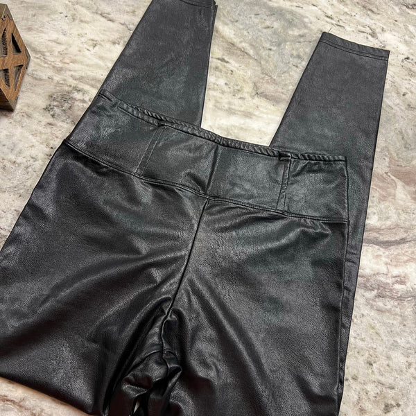 Lulu's Black Leather Skinny Dress Pants Large