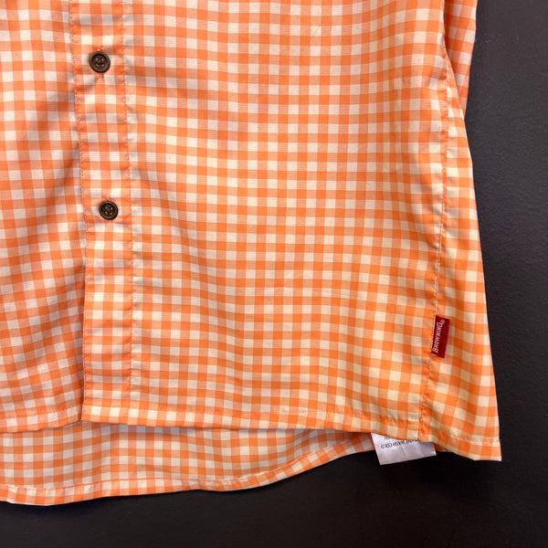 Browning Orange + White Gingham Moisture Wicking Polo Large