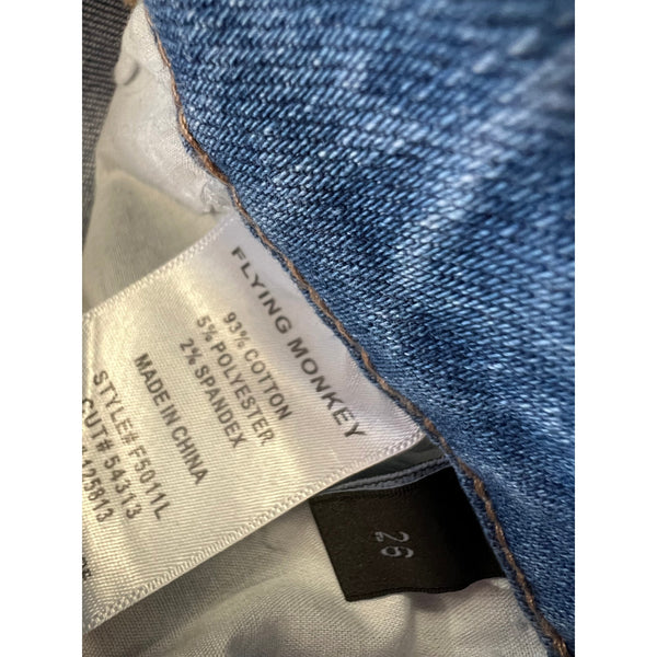 Flying Monkey Cropped Raw Hem Straight Leg Jeans Size 26