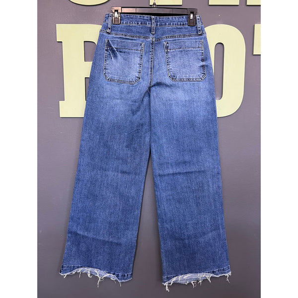 Flamingals Wide Leg Raw Hem Jeans Size XS