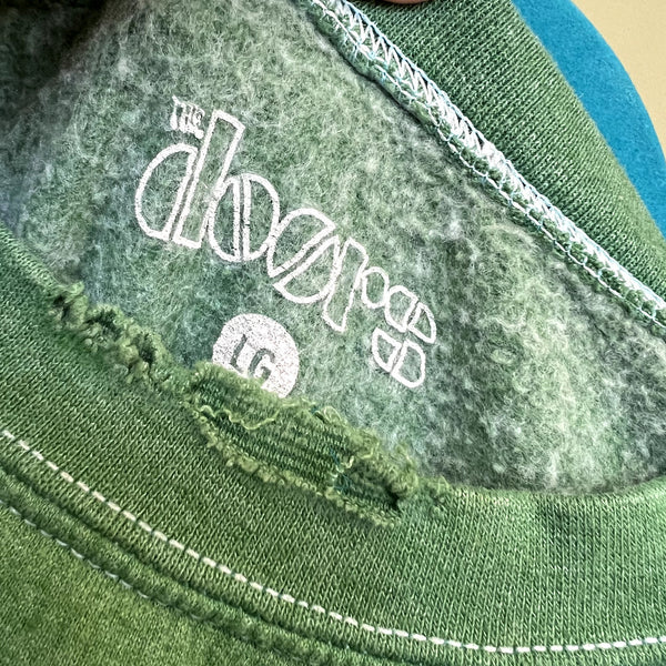The Doors Distressed Green Band Sweatshirt Size Large