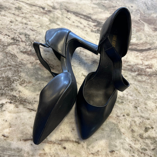 Dream Paris Black Pointed Toe Strappy Heals Size 8