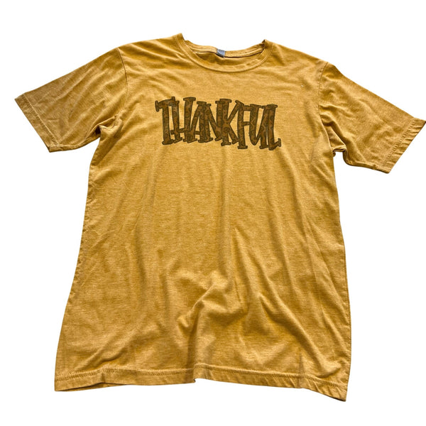 Thankful Leopard Print Graphic Tee Small