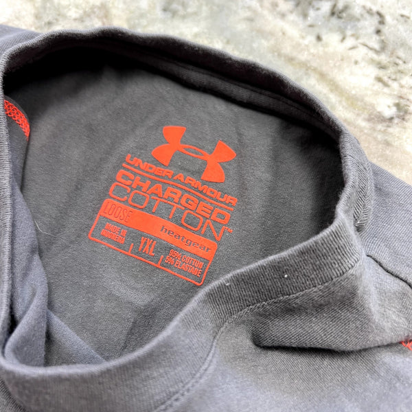 Under Armour Heat Gear Charged Cotton Loose Fit Boys Gray Tank Top YXL