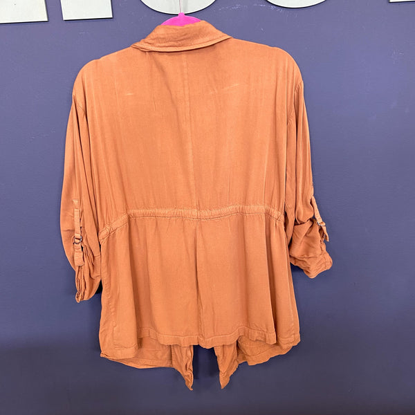 Hyfve Rust Open Front Lightweight Jacket Size Medium