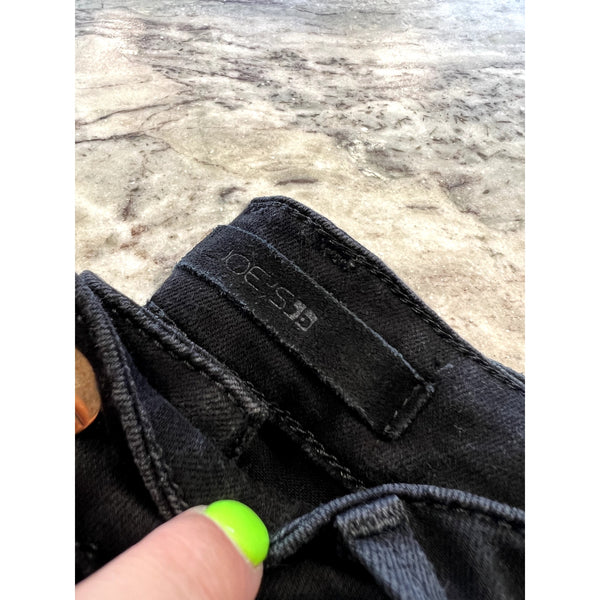 Joe's Jeans Black Flawless The Icon Raw Hem Skinny Jeans Size 26