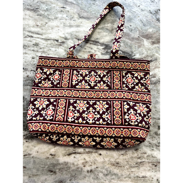 Vera Bradley Burgundy Medallion Quilted Tote Bag