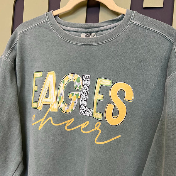 Eagles Cheer Comfort Colors Sweatshirt Large