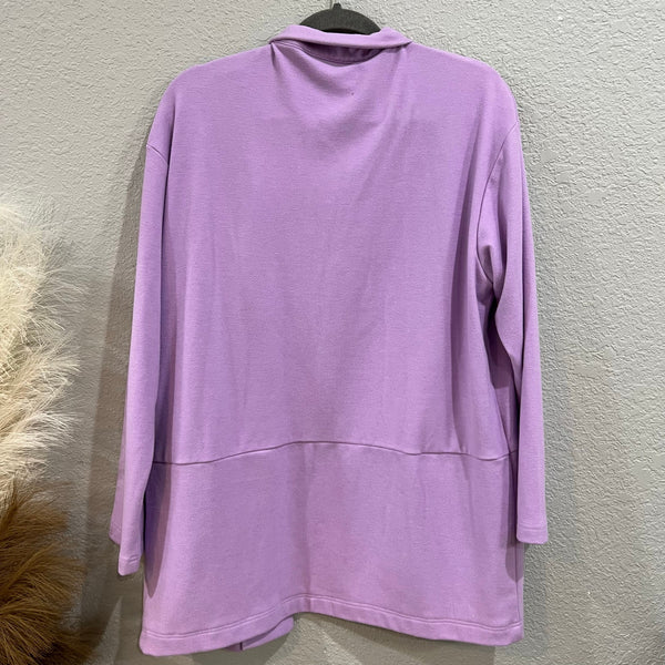 Jade Light Purple Soft Cotton Women's Blazer Size Large