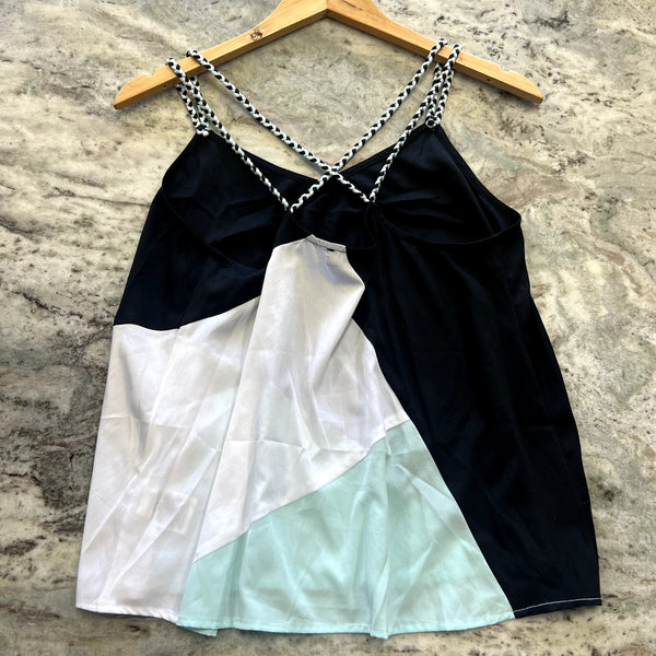 Jessica Simpson Mint Color Block Braided Tank Top Size Medium