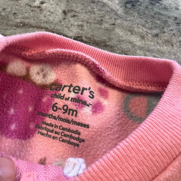 Carter's Girls Hot Cocoa One Piece Christmas Sleepie Size 6-9 Mo