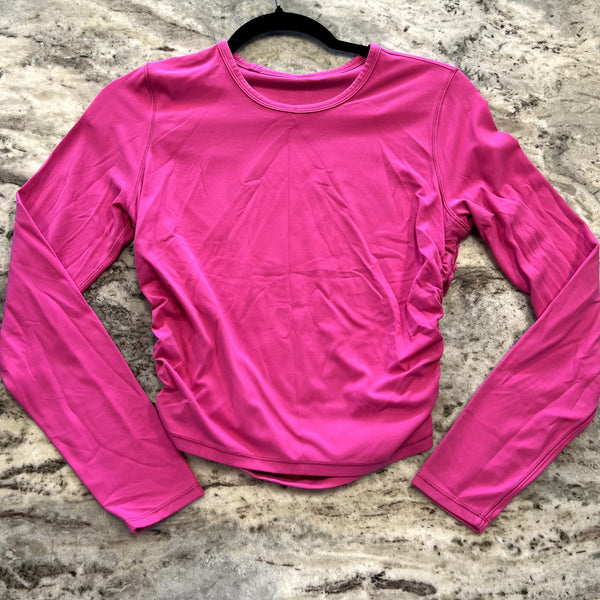 Lululemon Ruched Side Pink Long Sleeve Athletic Top Size 6