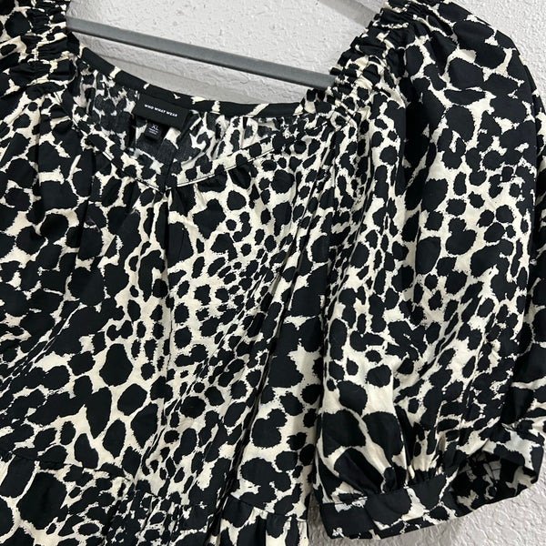 NWOT Who What Wear Animal Print Square Neck Dress XL